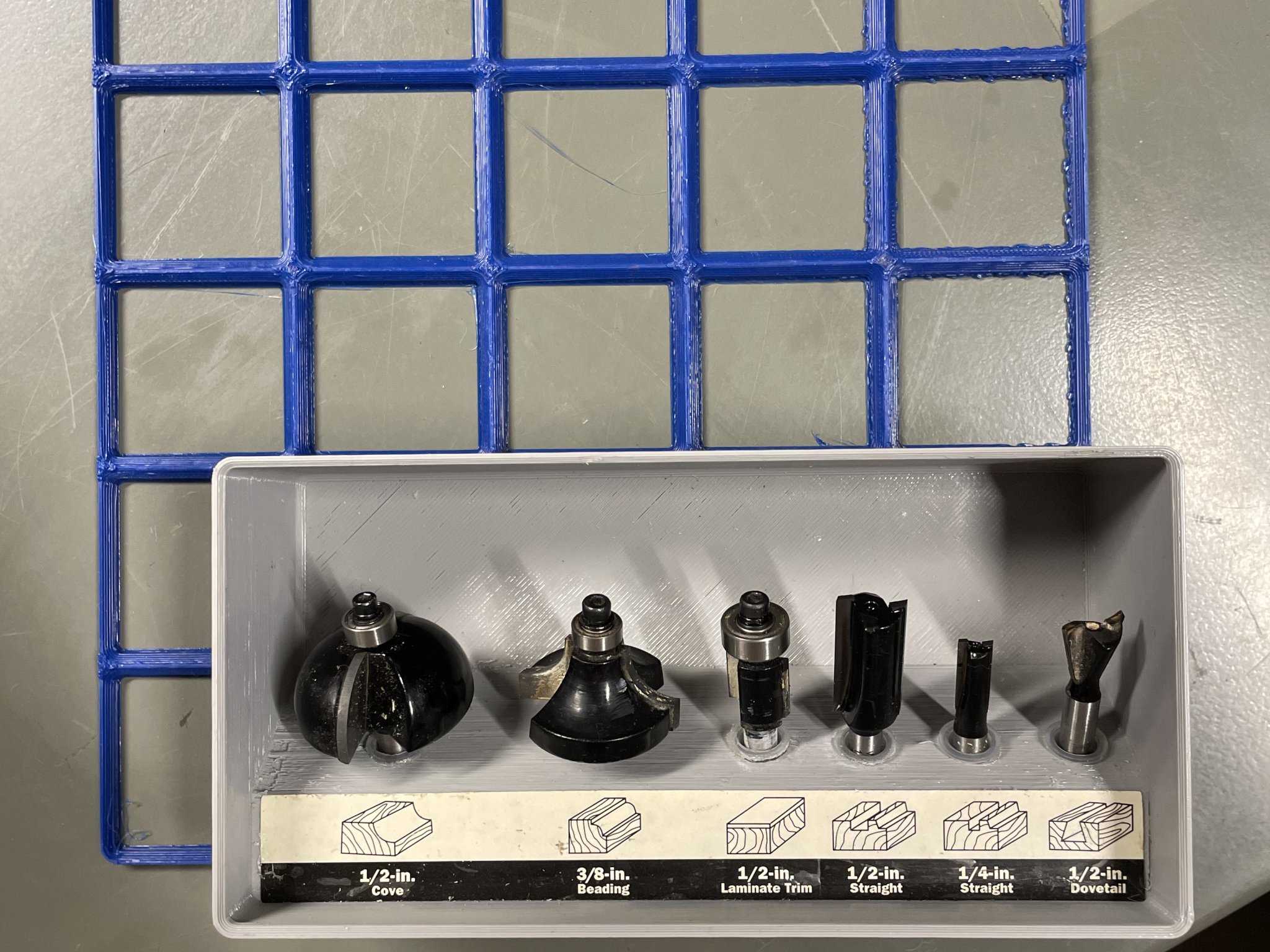 Giá đỡ bit router xếp chồng Gridfinity