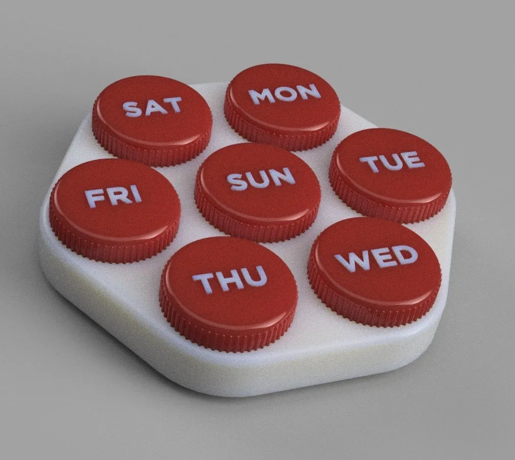 Hộp đựng thuốc hàng tuần bằng tiếng Anh và Tây Ban Nha