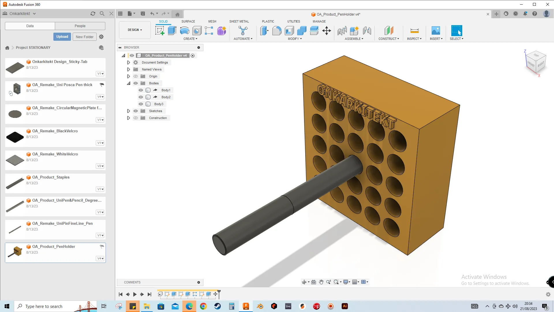 Giá đỡ bút Uni Pin cho bàn làm việc văn phòng