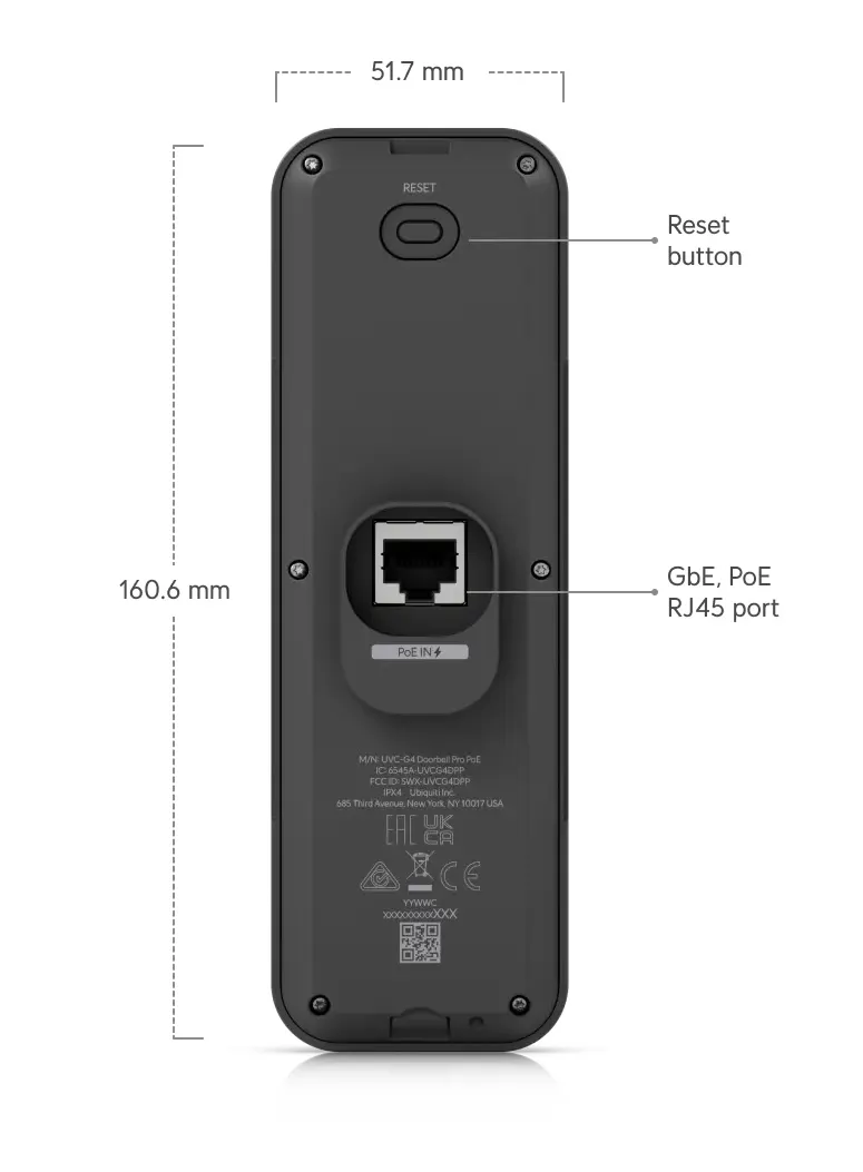 Giá đỡ Ubiquiti Unifi G4 Doorbell Pro PoE Kit góc 25 độ