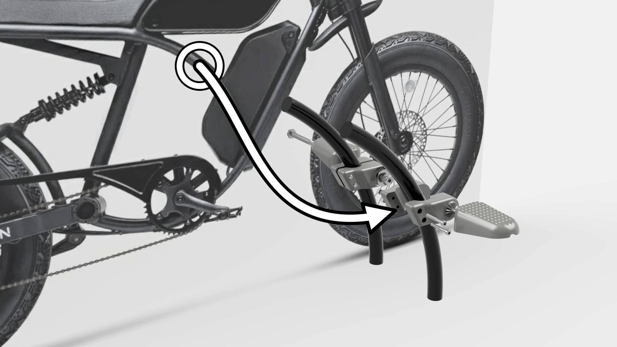 Bàn đạp chân điều chỉnh cho khung xe đạp điện