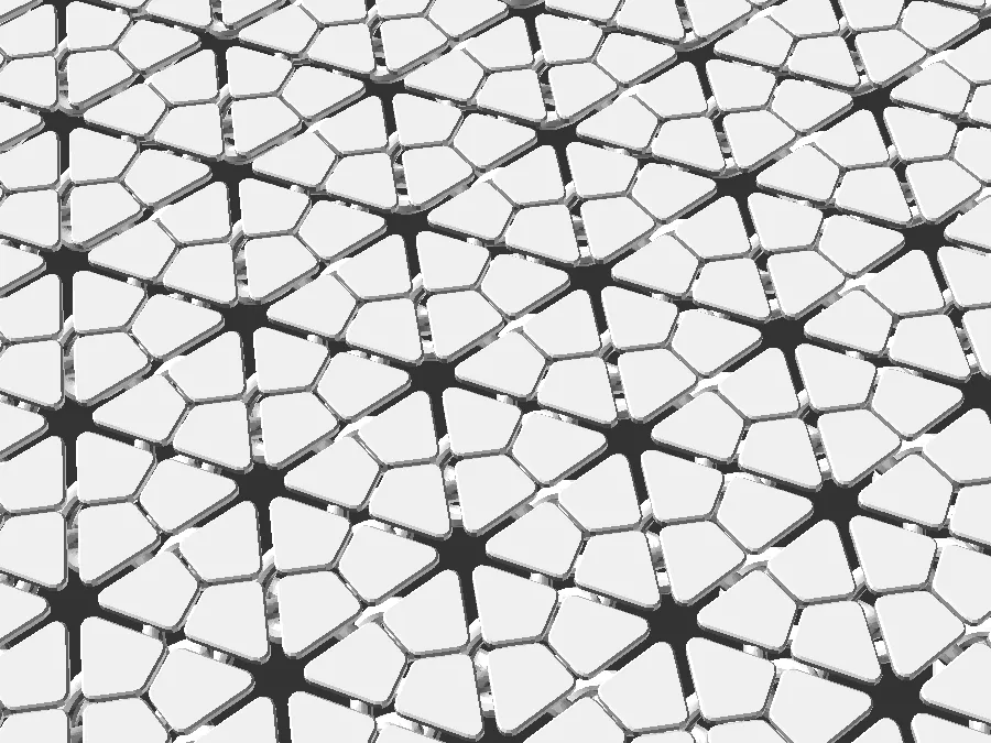 Giáp xích linh hoạt với mô-đun hình lục giác và tam giác