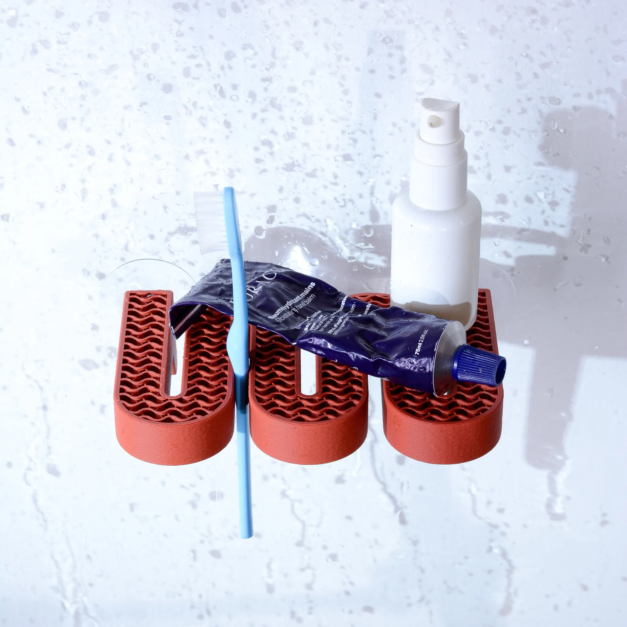 Kệ đựng xà phòng gắn tường với hệ thống hút chân không