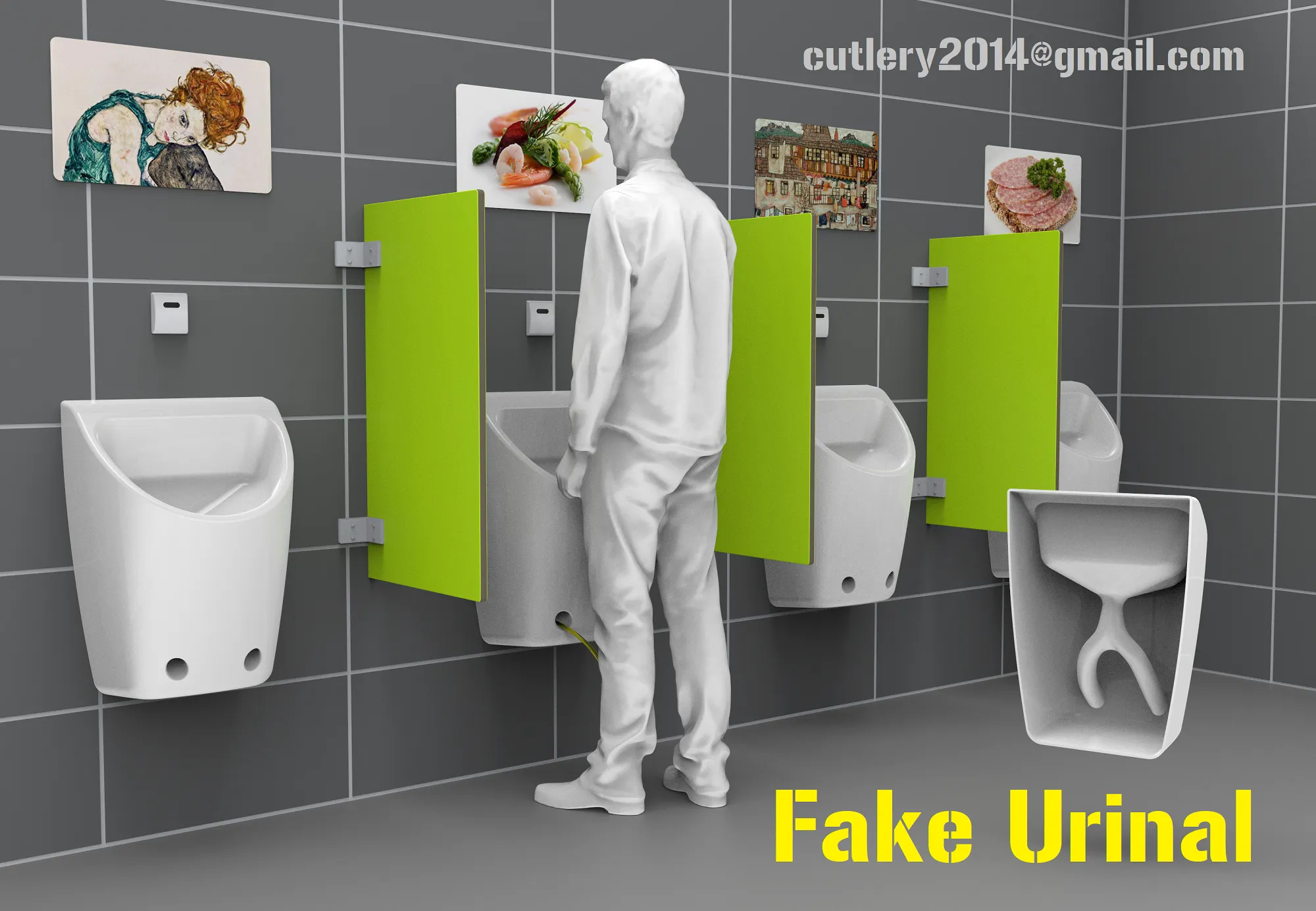 Bồn tiểu giả công nghệ UFO cho cửa ra vào nhà