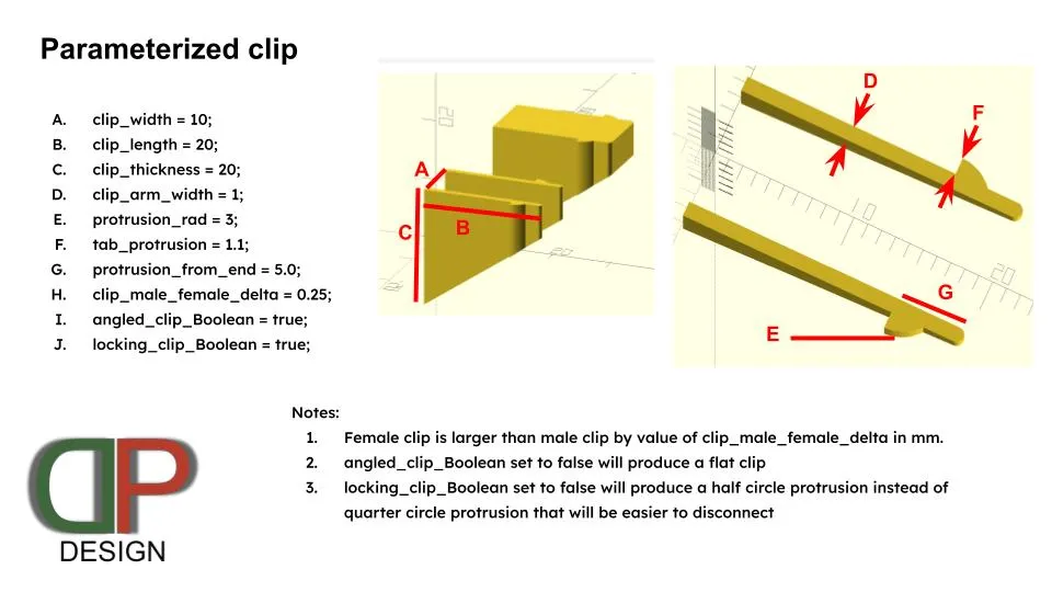 Thư viện kẹp tham số hóa OpenSCAD để kết nối các bộ phận