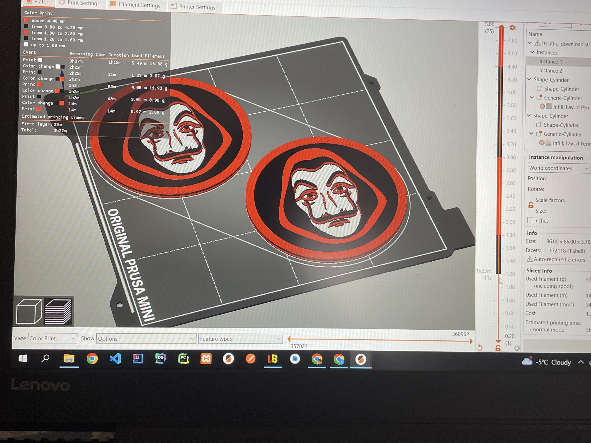 Giá đỡ cốc với logo Salvator Dalí từ La casa de papel