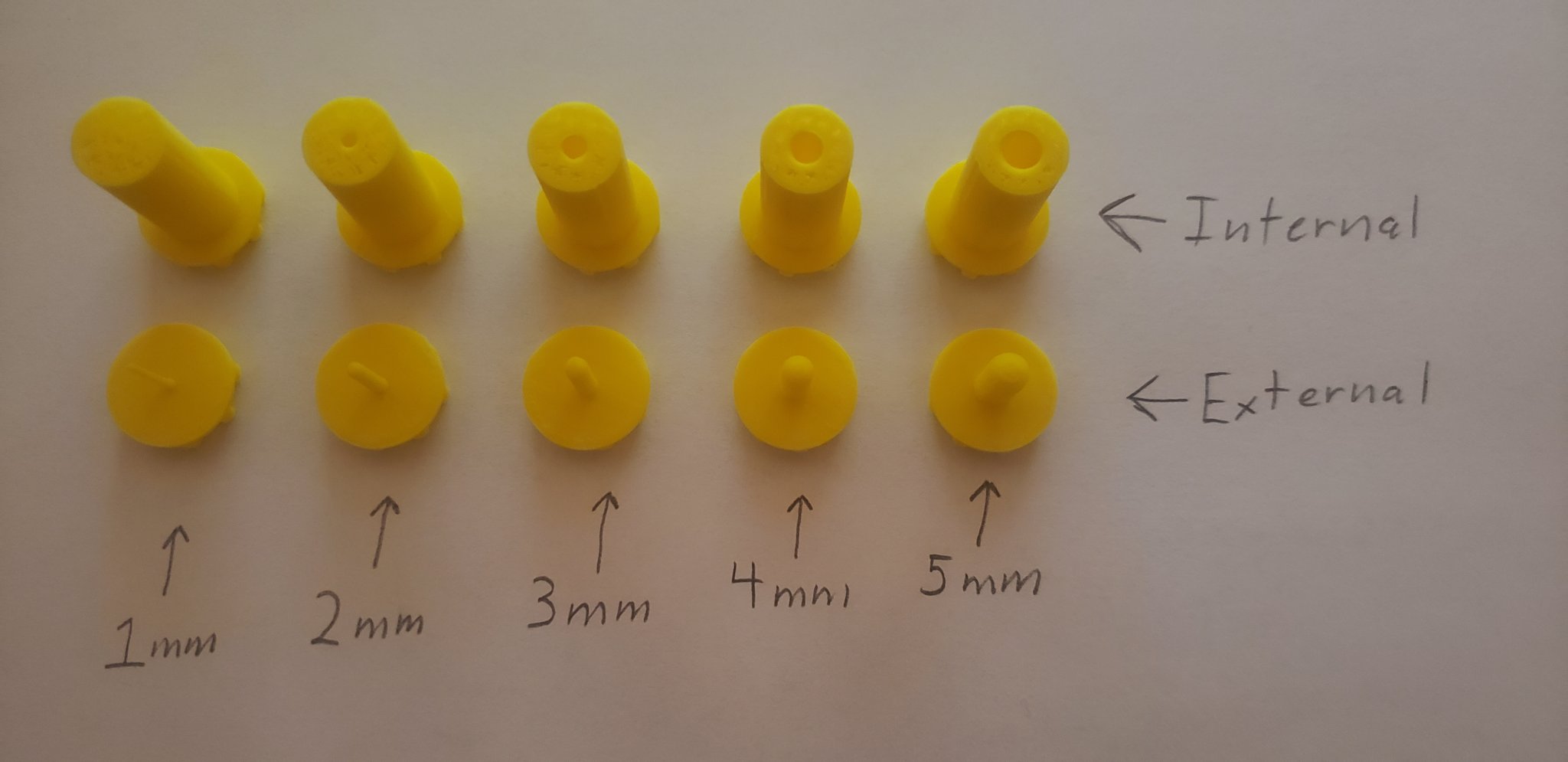Bộ kiểm tra ren từ 5mm đến 1mm cho máy in 3D
