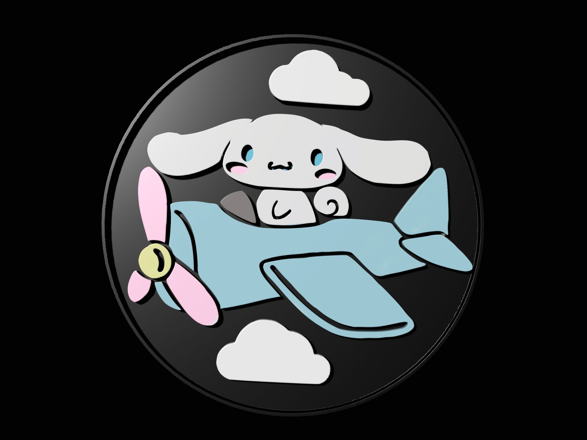 Đế lót ly hình Cinnamoroll dễ thương trên máy bay