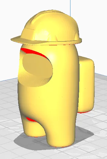 Nhân vật Among Us đội mũ bảo hộ xây dựng