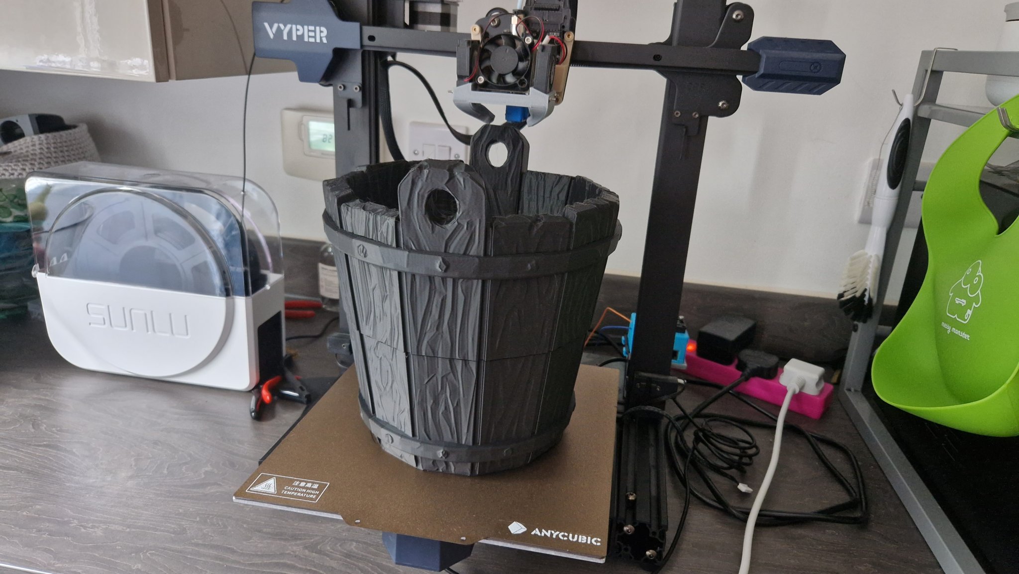 Xô gỗ cổ điển đơn giản in 3D