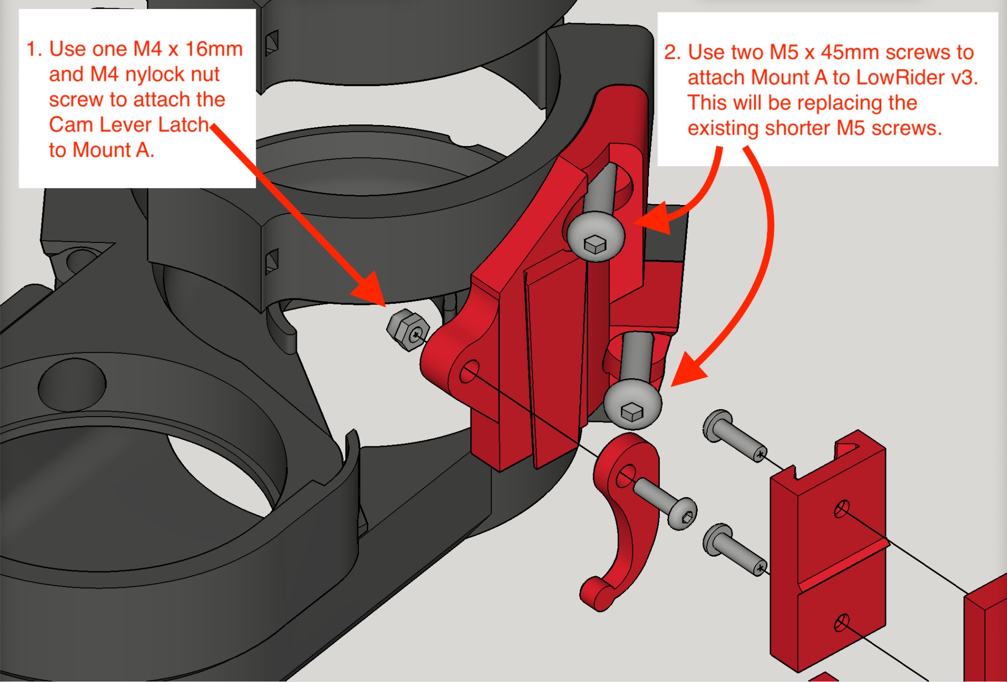 Giá đỡ phụ kiện thay đổi nhanh không cần dụng cụ cho LowRid...