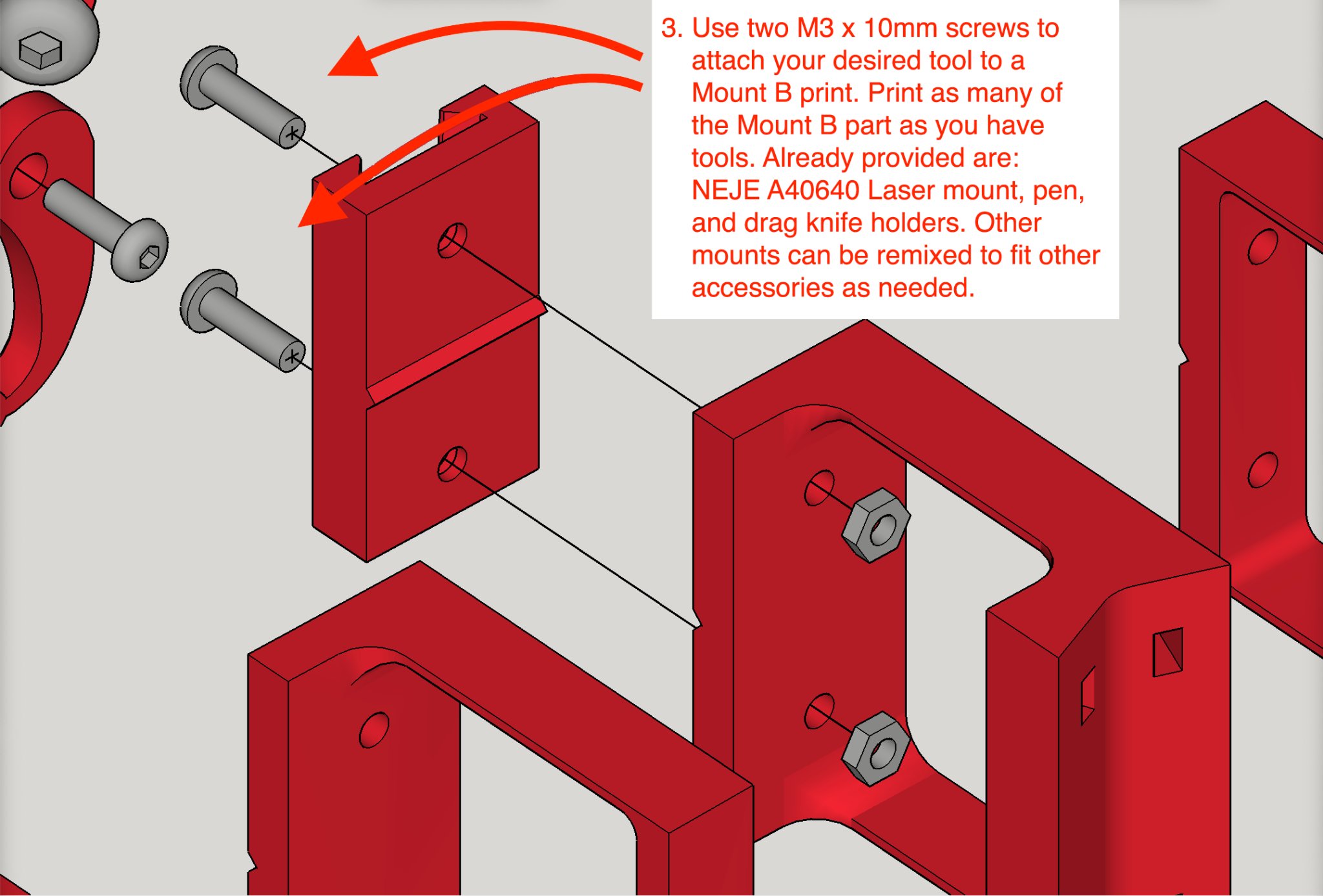 Giá đỡ phụ kiện thay đổi nhanh không cần dụng cụ cho LowRid...