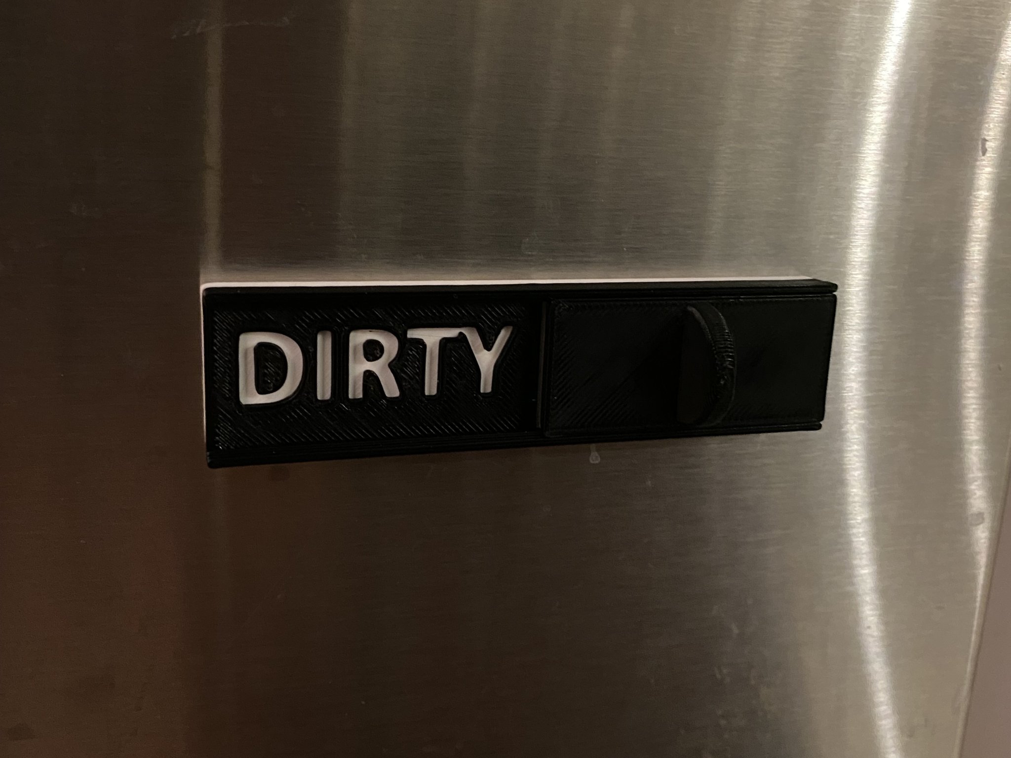 Nhãn máy rửa chén - SẠCH >< BẨN (với nam châm 8x3 remix)