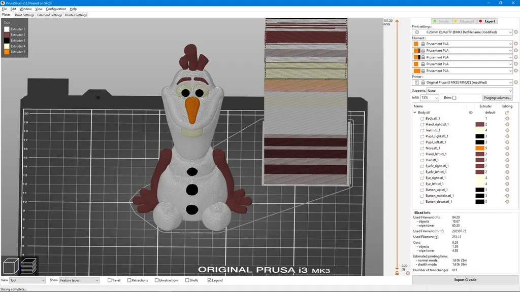 Olaf phiên bản remix dễ in không cần hỗ trợ