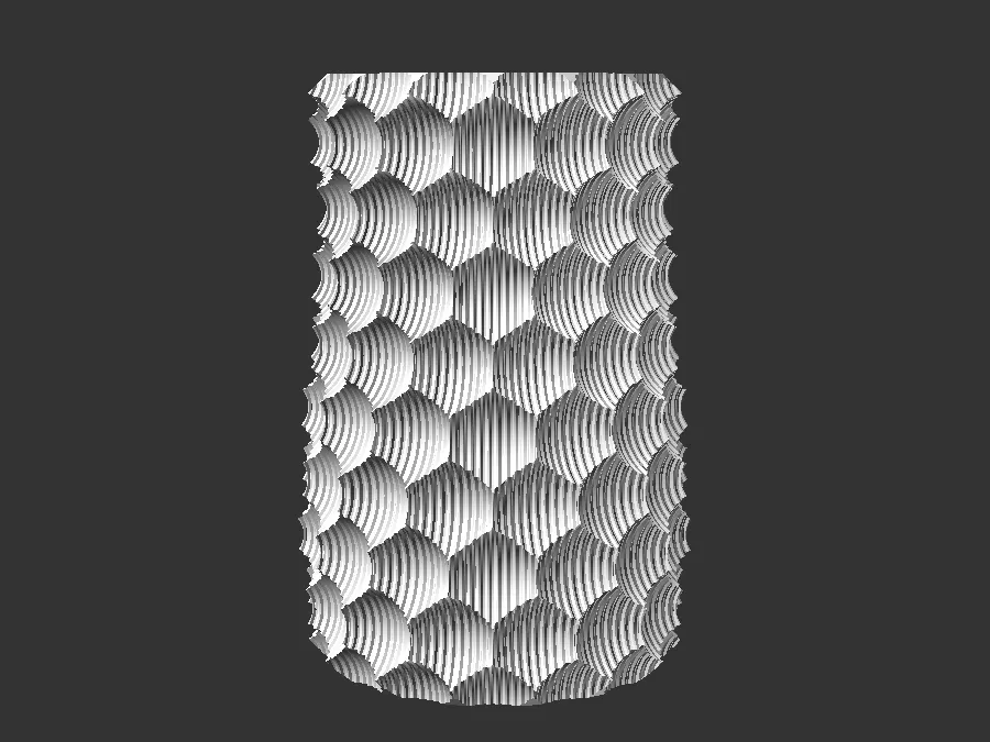 Bình hoa hình cầu với họa tiết sọc xoay