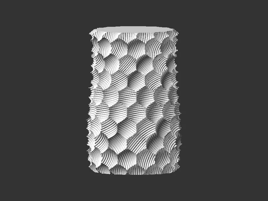 Bình hoa hình cầu với họa tiết sọc xoay