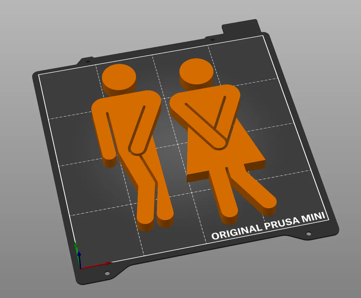 Biển báo nhà vệ sinh nam/nữ với thiết kế nhân vật hài hước