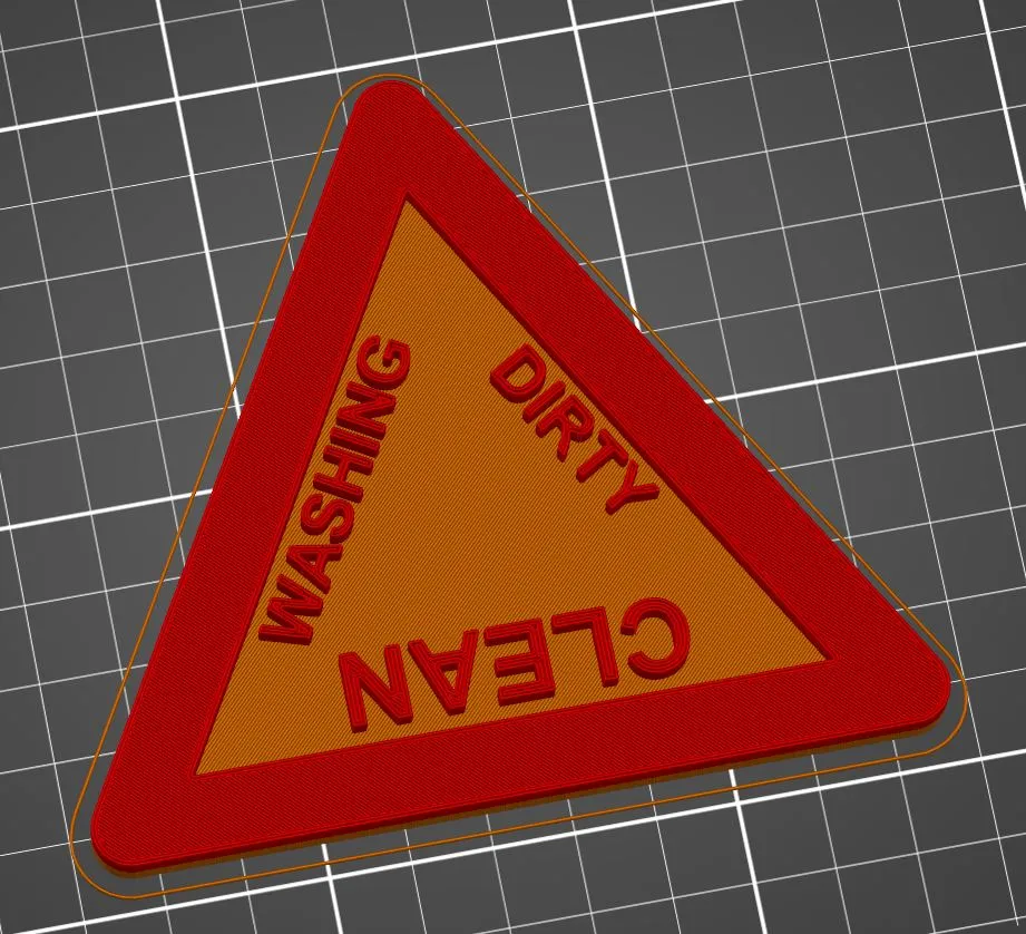 Biển báo máy rửa chén với tùy chọn "Rửa" bổ sung