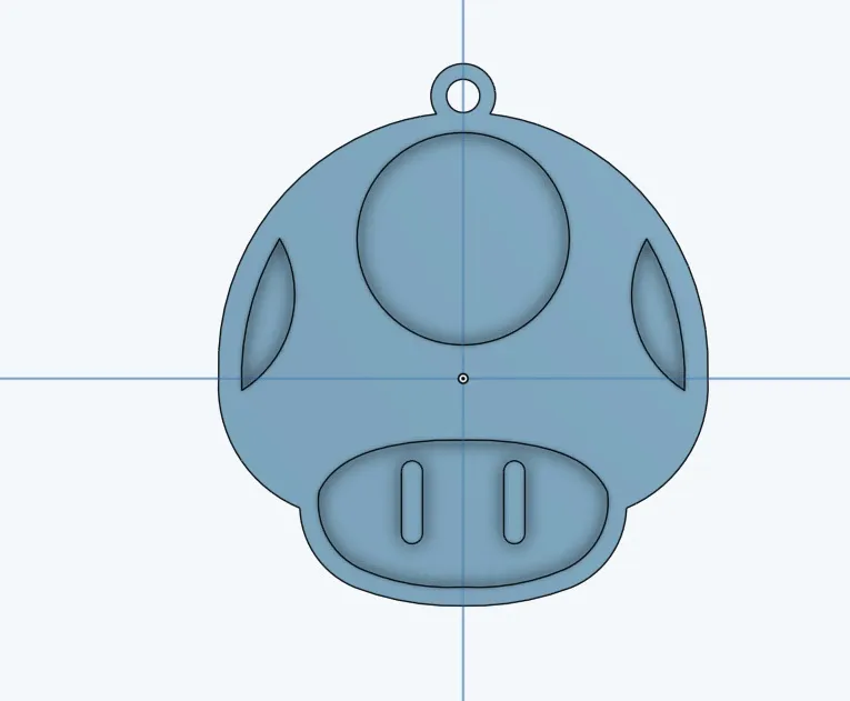 Móc khóa nấm Mario Bros in 3D hai màu