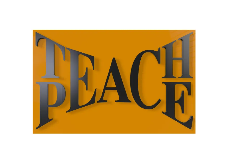 Biểu ngữ tường khắc chữ "Dạy Hòa Bình