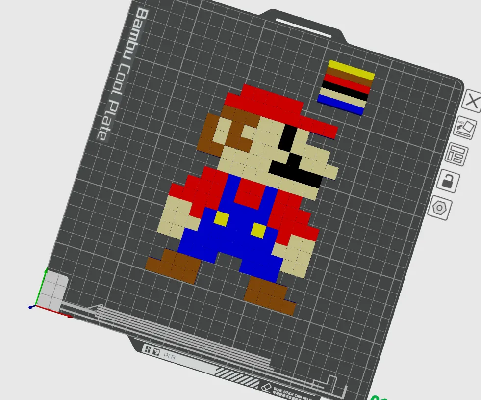 Hình ảnh pixel Mario cho in 3D