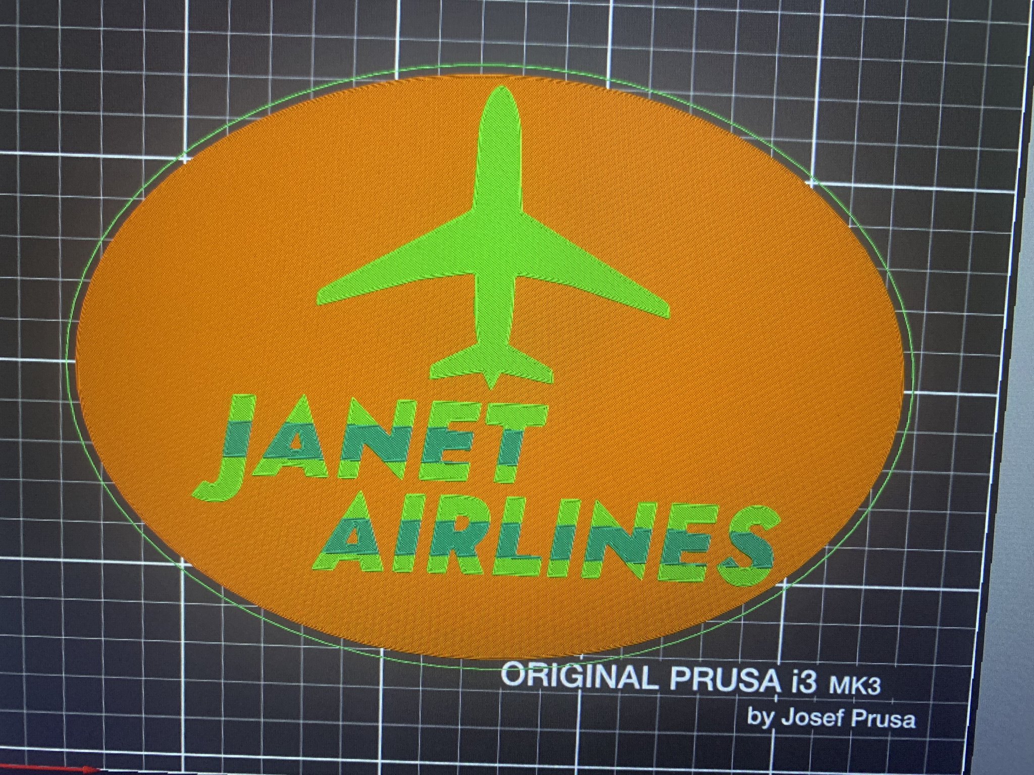 Biểu tượng hàng không Janet Airlines phong cách retro 1980