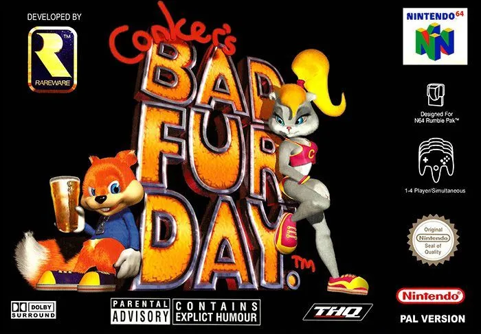 Mô hình lithophane bìa game Conker's Bad Fur Day trên Nintendo N64