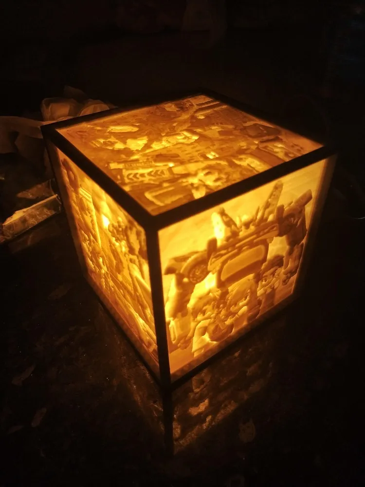 Đèn ngủ hình khối lithophane chủ đề "TOBOT" cho trẻ em