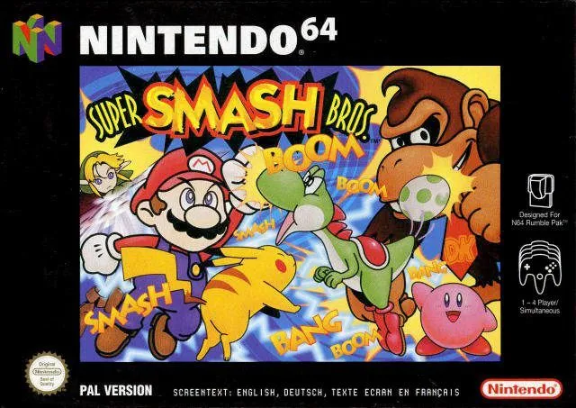 Nắp lithophane cho bìa Super Smash Bros trên Nintendo N64