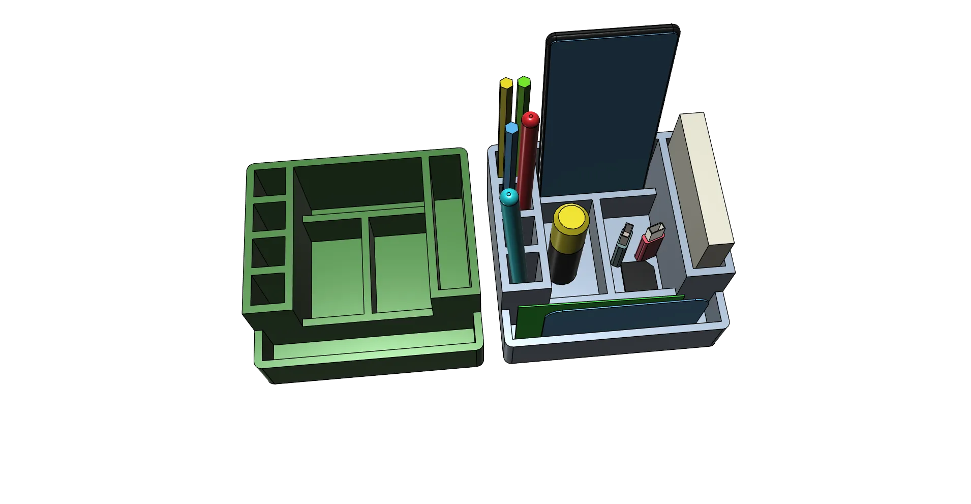 Giá đỡ bút và điện thoại cho bàn làm việc dễ in