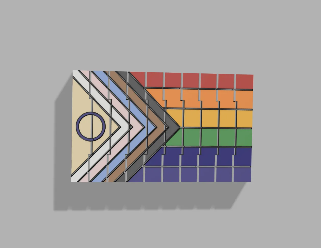 Cờ Pride tiến bộ vẫy trong không gian 3D