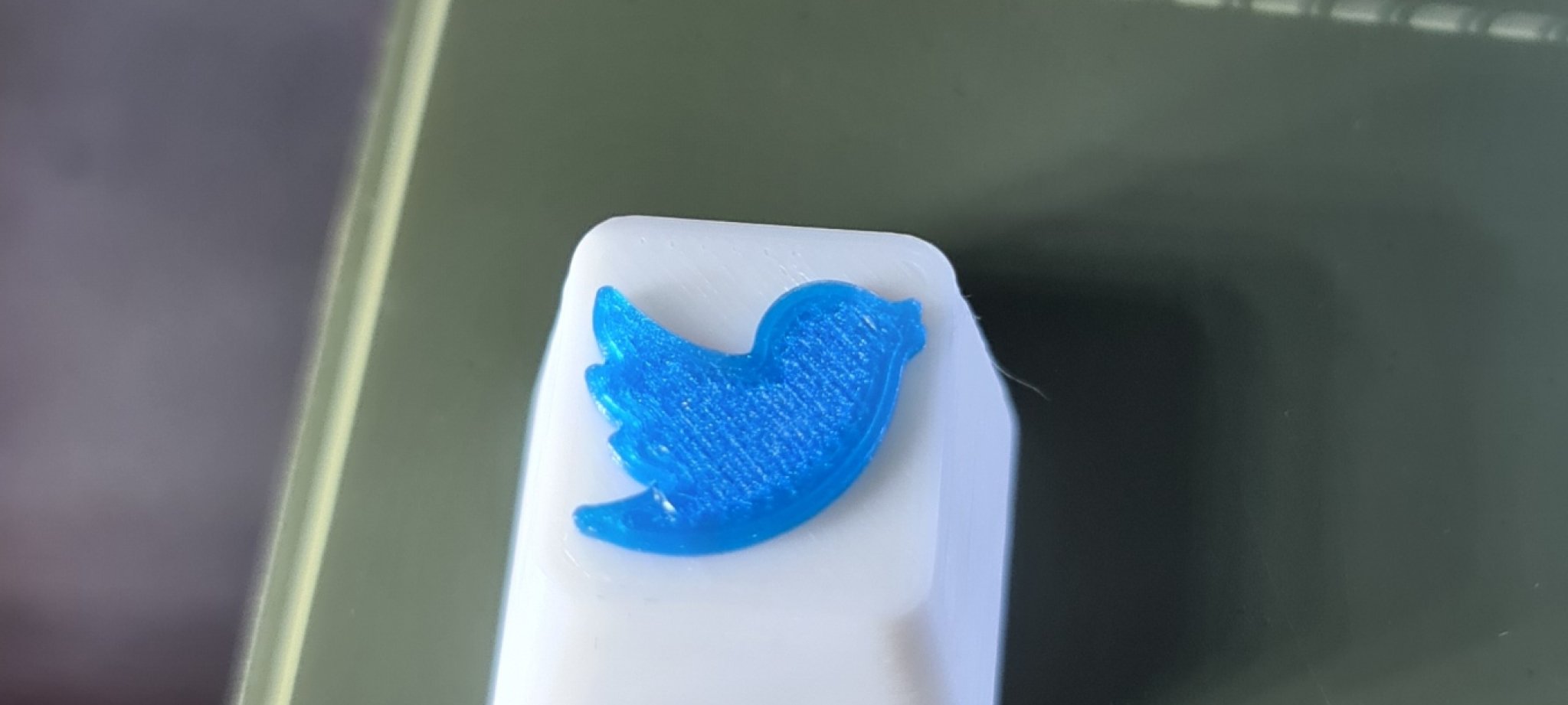 Núm điều khiển Twitter in màu trắng và xanh dương