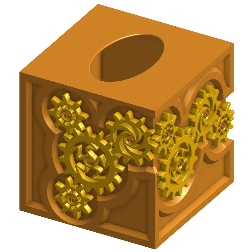 Nắp hộp khăn giấy bánh răng vui nhộn và tinh tế