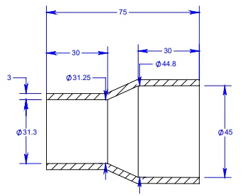 Bộ giảm ống hút Vac từ 1.875 inch xuống 1.25 inch