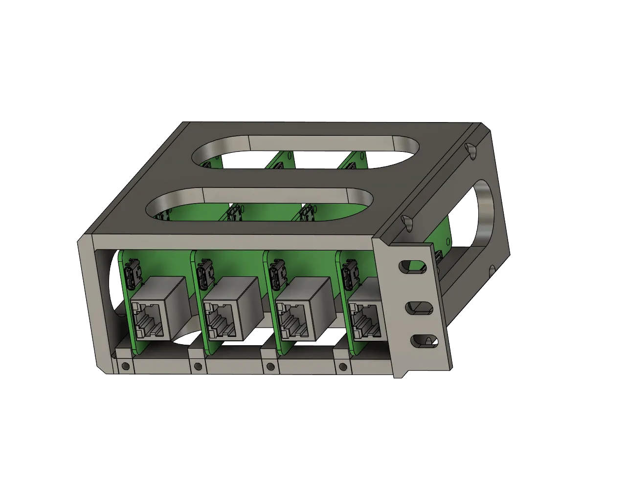 Vỏ hộp lắp đặt cho 4 bo mạch CM4 Ether Raspberry Pi