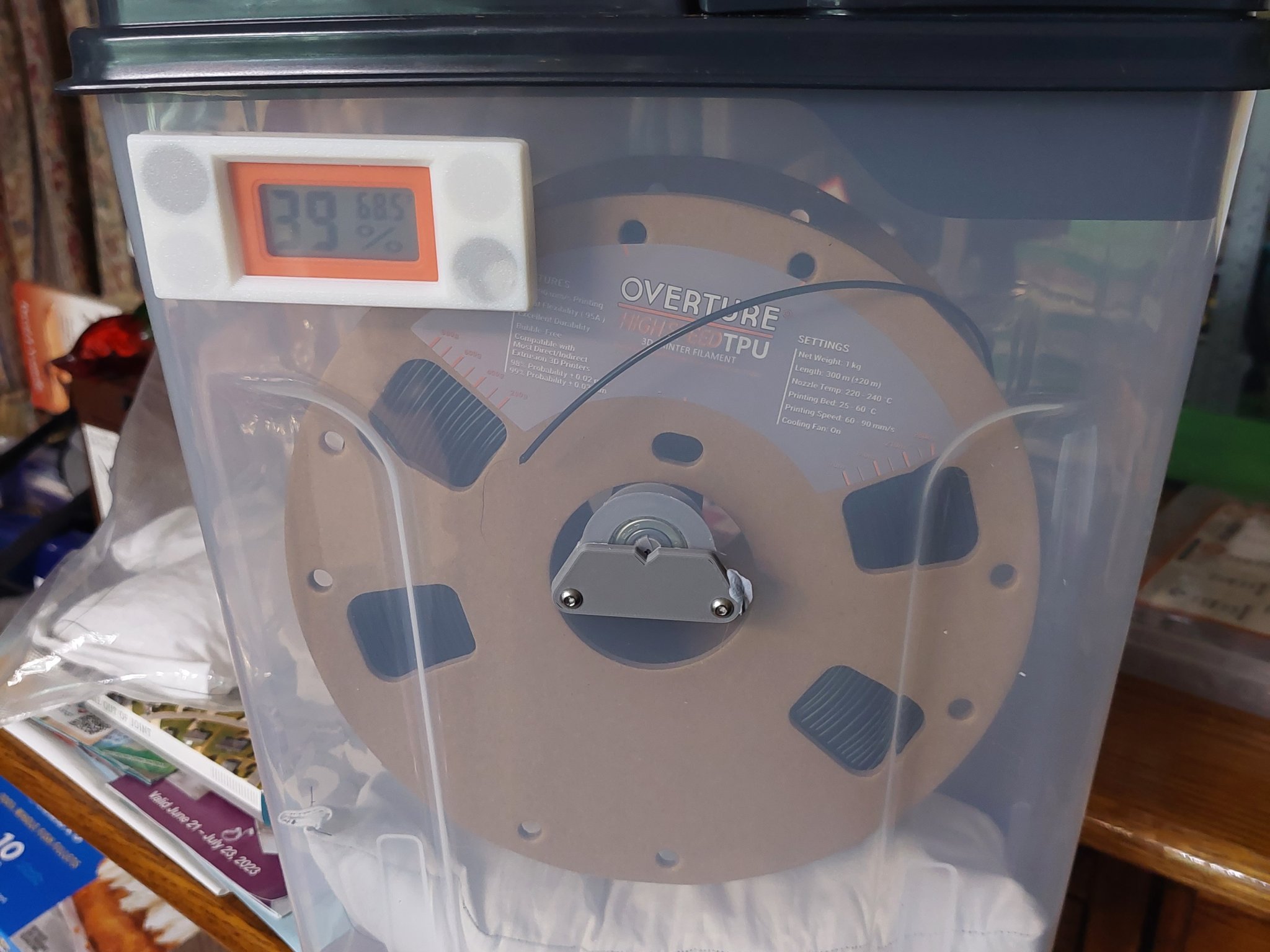 Giá đỡ cuộn filament hộp ngũ cốc với vòng bi 608