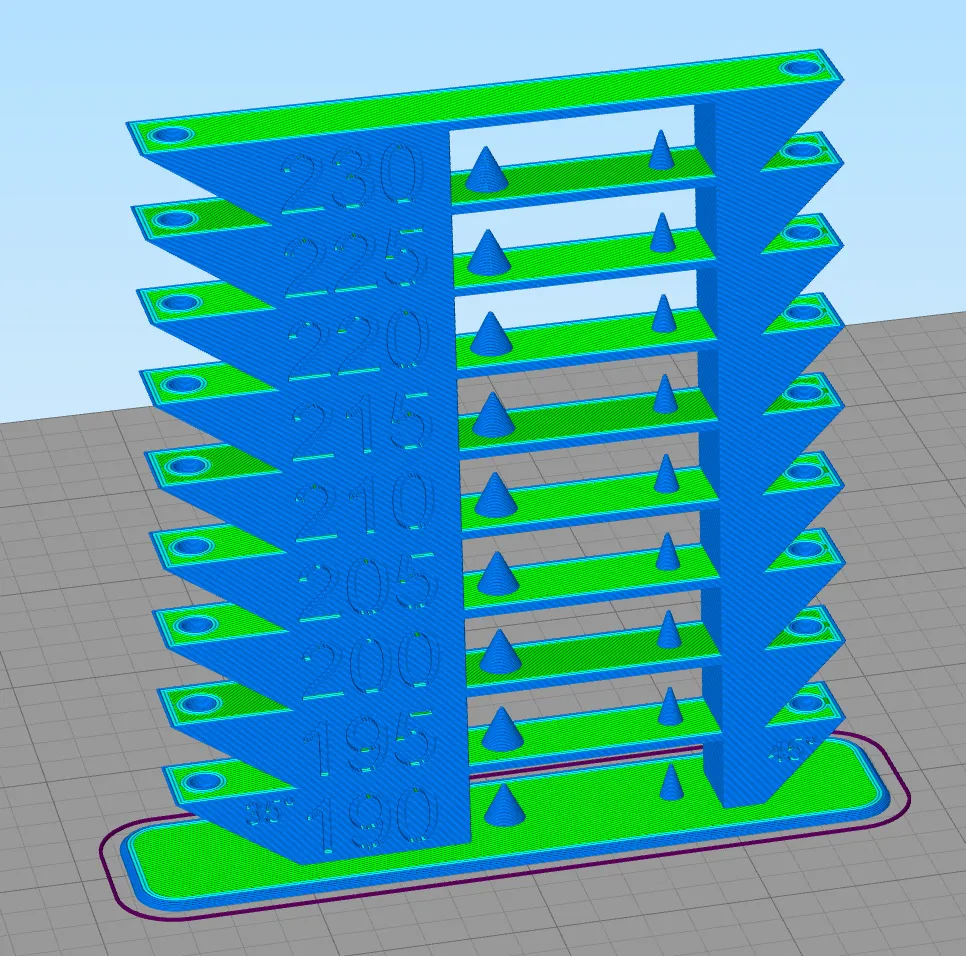 Tháp nhiệt độ tất cả trong một - GCode cho PLA & PETG
