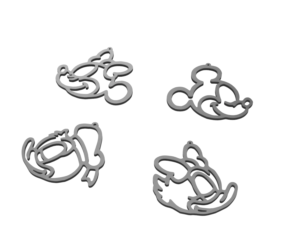 Bông tai Disney với hình ảnh Mickey và Donald