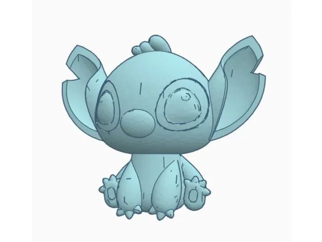 Nhân vật Stich hoàn chỉnh với đầu và thân kết nối tốt