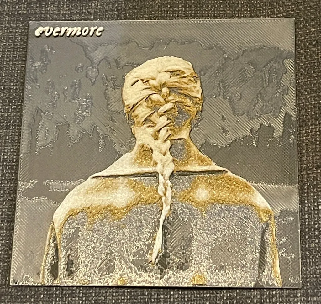 Bìa album 'evermore' của Taylor Swift in 3D từ Hueforge