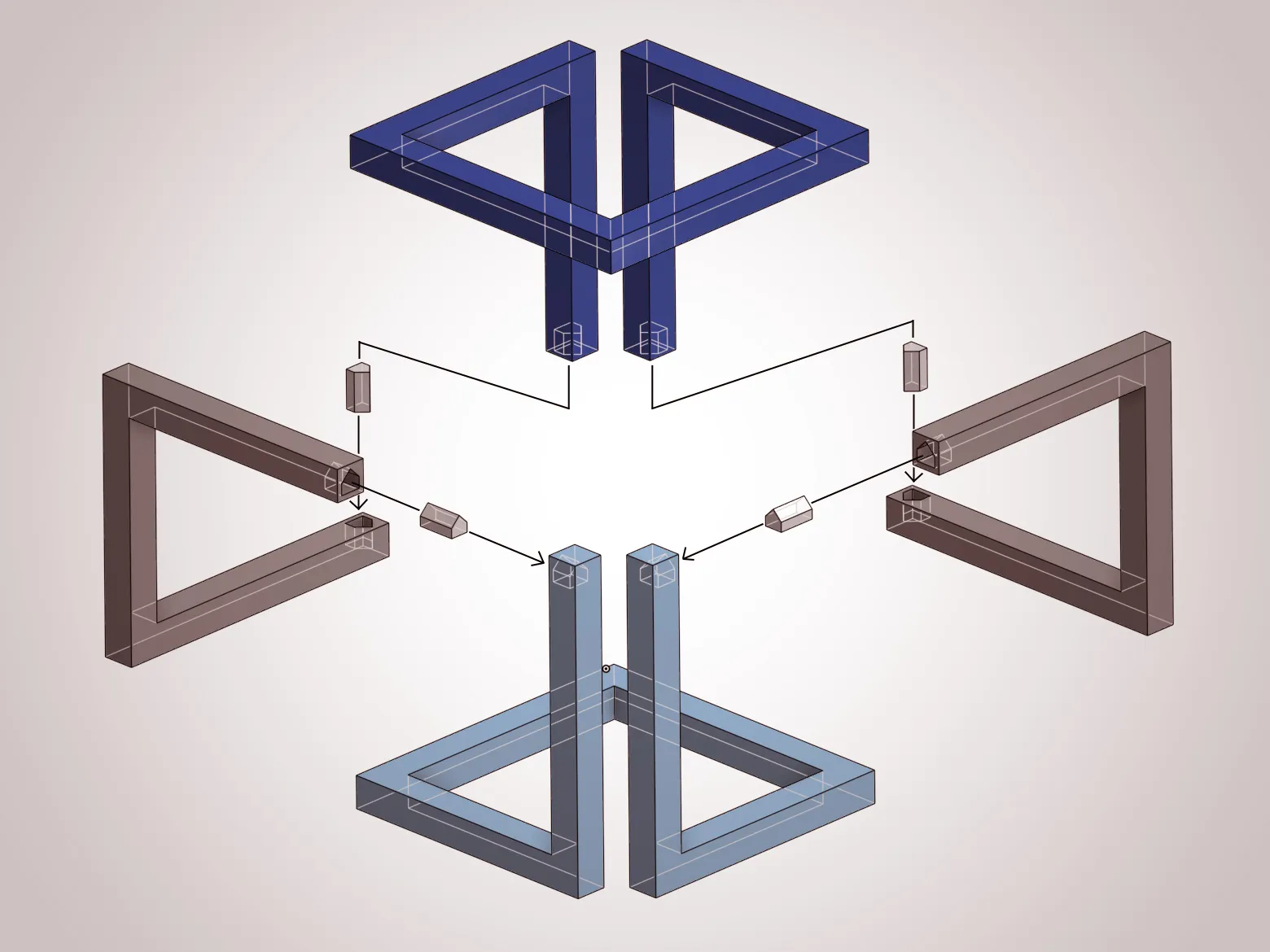 Khối lập phương ảo giác trang trí cho không gian sống