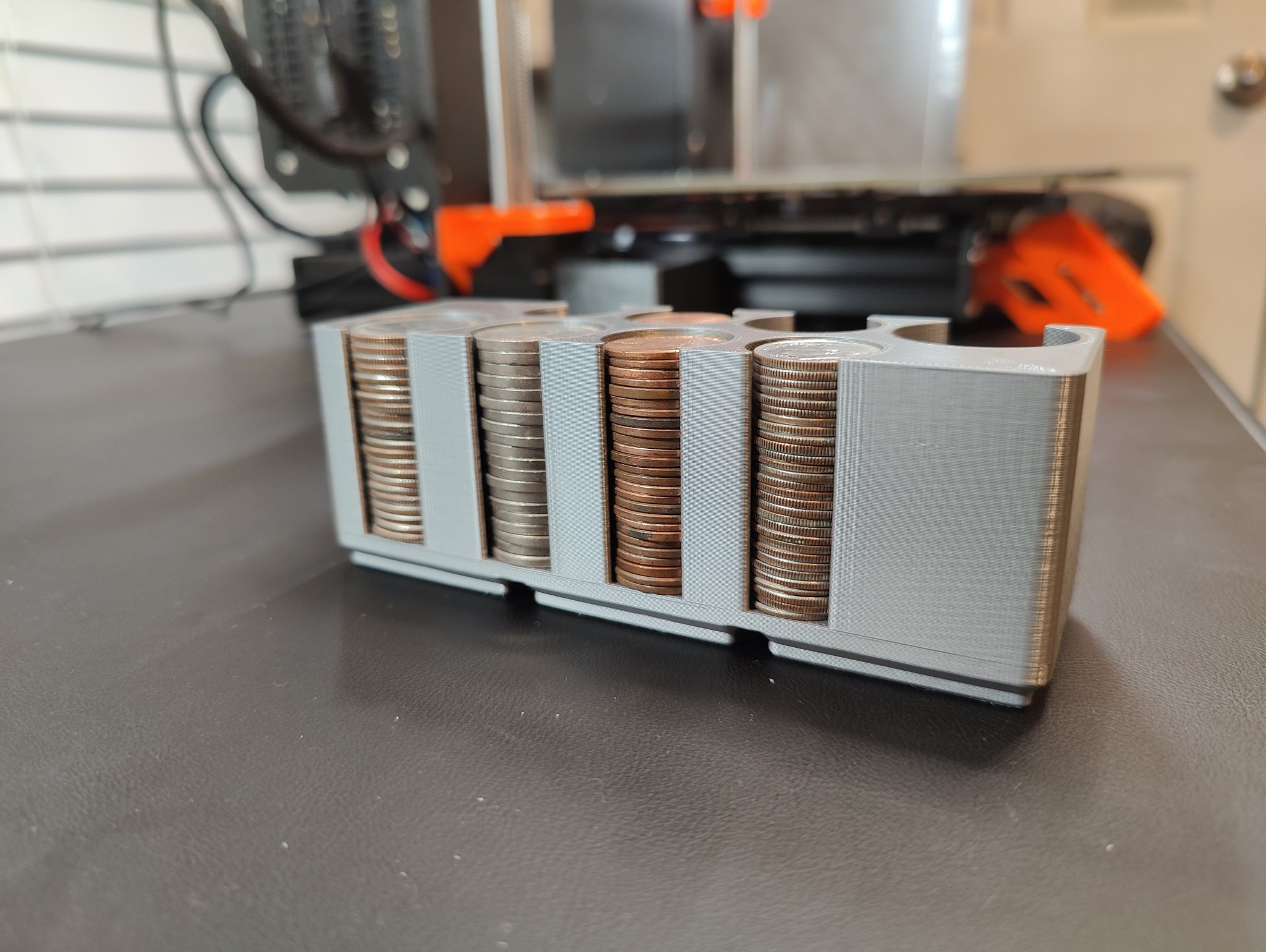 Giá đỡ tiền xu Gridfinity cho các đồng xu phổ biến của Mỹ