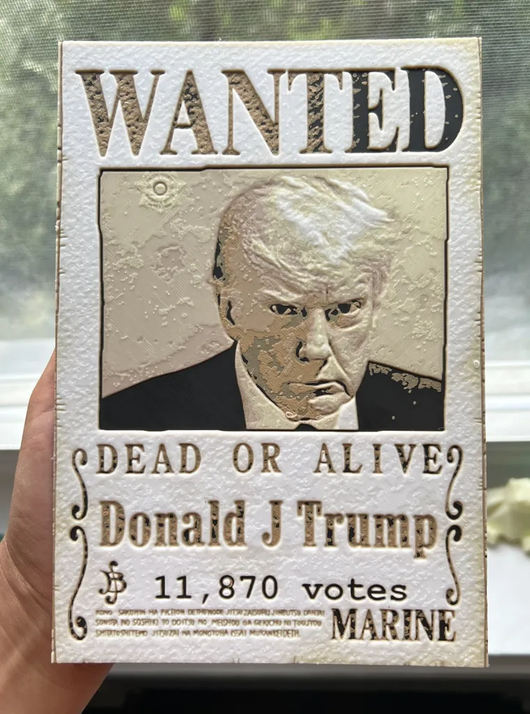 Áp phích Wanted của Trump - Lấy cảm hứng từ One Piece