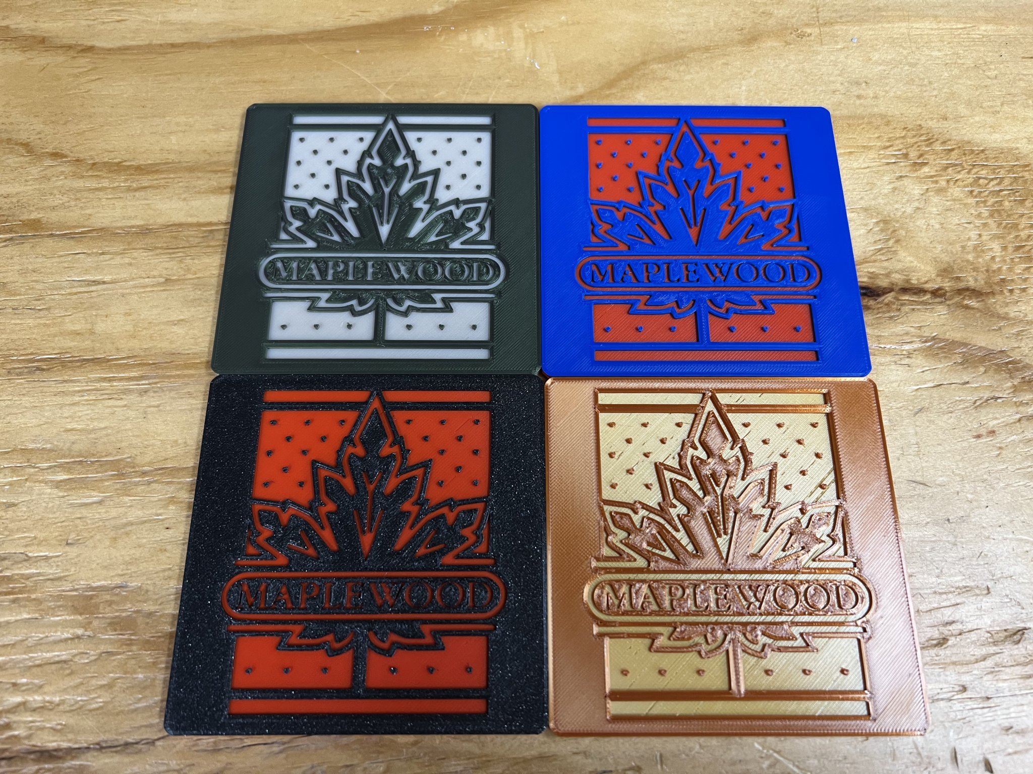 Đế ly in hình logo thành phố Maplewood, MO