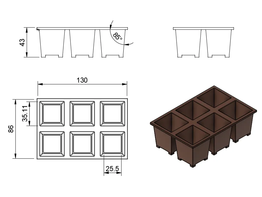 Chậu ươm hạt giống - mô hình 2