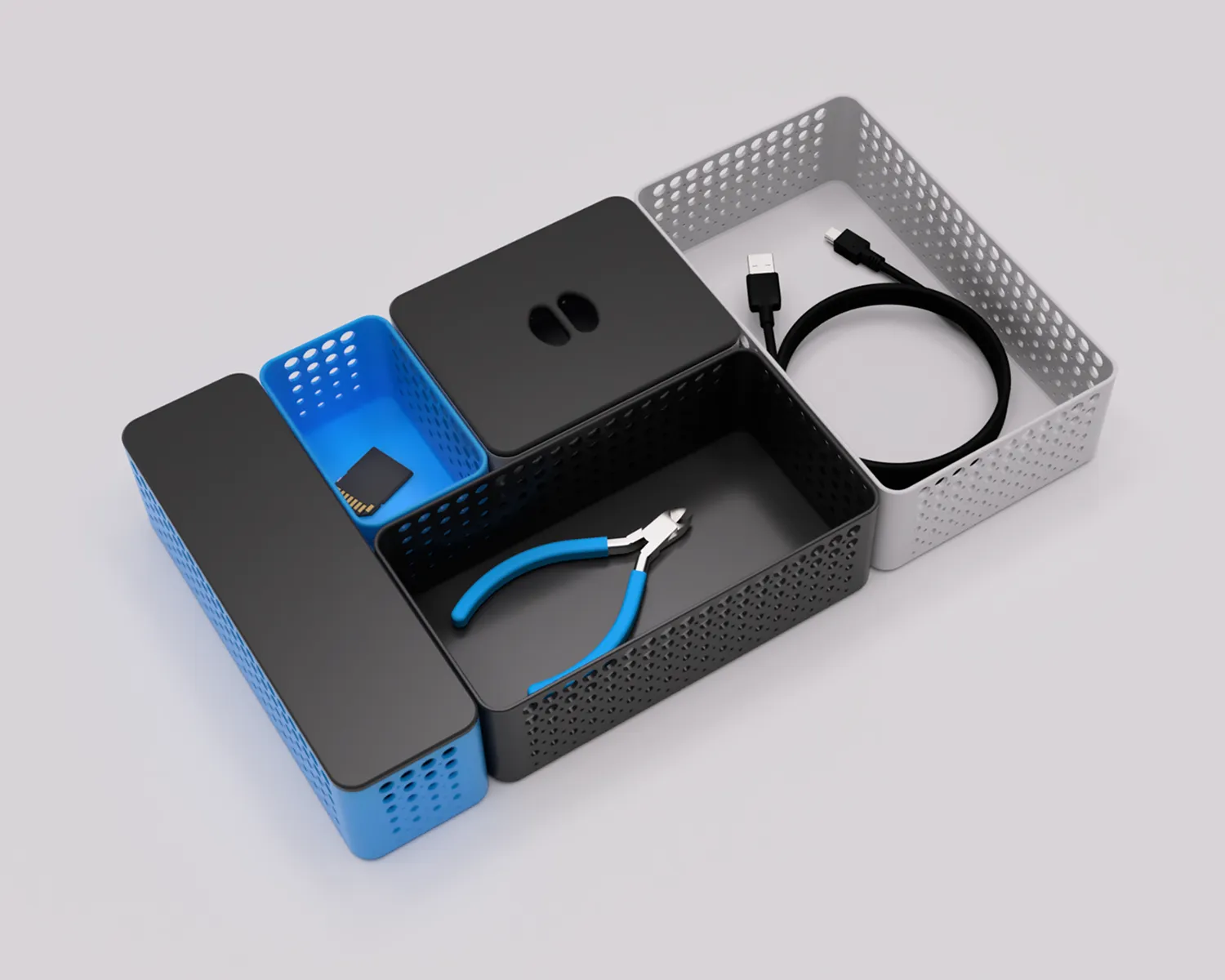 Giá đựng/basket cho ngăn kéo với nắp đậy