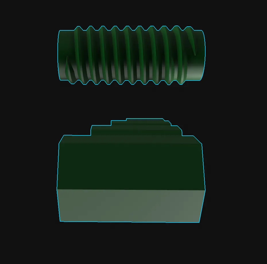 Trục và ổ cắm có ren mét tùy chỉnh cho mô hình 3D