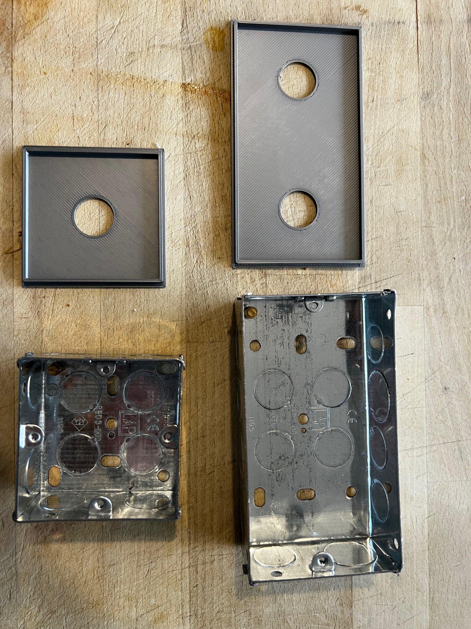 Đĩa chặn hộp điện đơn và đôi UK cho sơn và trát