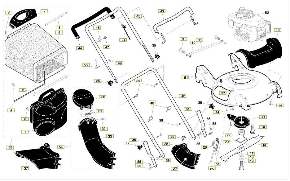 Núm tay cầm máy cắt cỏ Husqvarna r152 svh #532185588