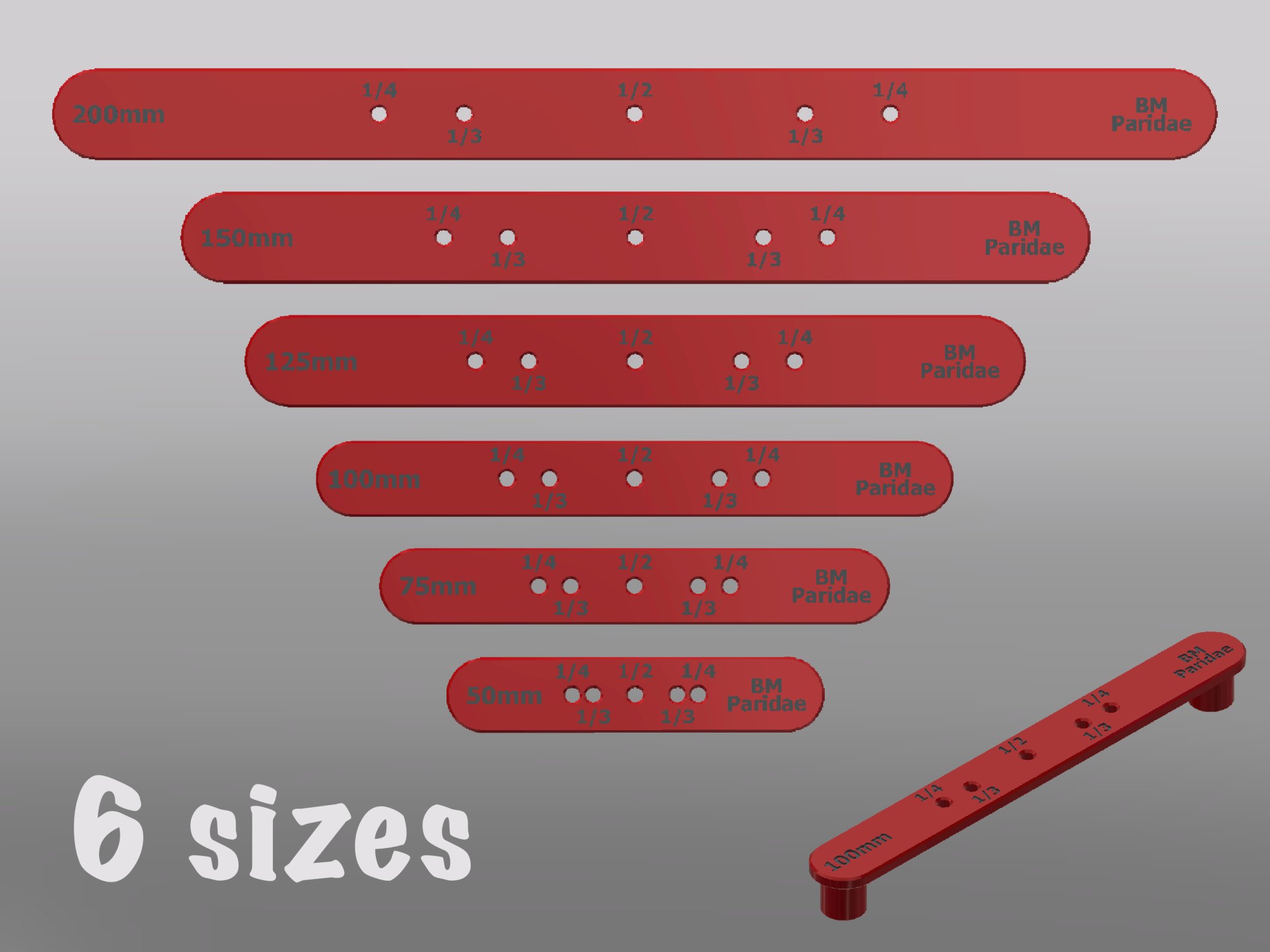 Công cụ đánh dấu tâm với kích thước 50-200mm